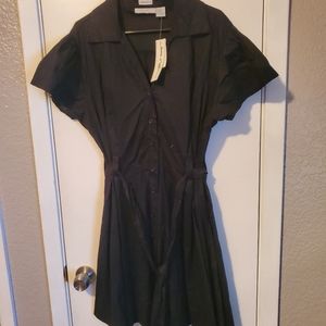 Black button up dress